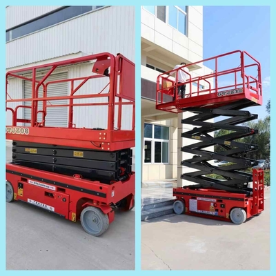 Подъема платформы ODM OEM цвет воздушного красный Scissor Lifter 12m