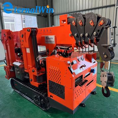 Желтый мини-пауковый кран с сталью и телескопическим бумом